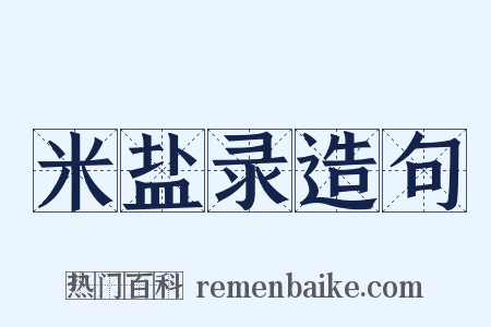 米盐录造句是什么意思的图片
